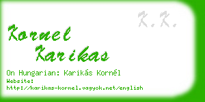 kornel karikas business card