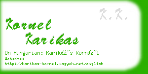 kornel karikas business card